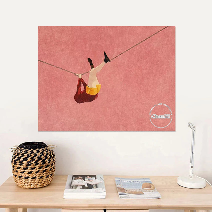 Contemporary Painting Abstract Figure Hand Drawing Design Wall Canvas Roll Art Crafts Frameless Modern Picture Home Decoration